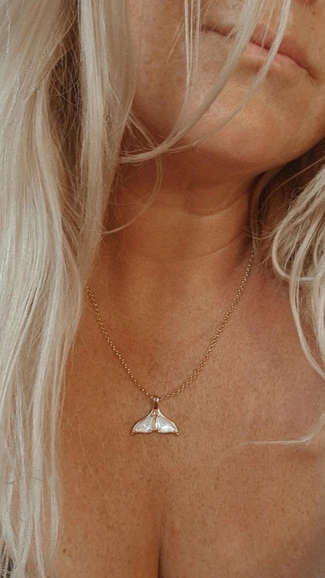 Ningaloo Gold Whale Tail Necklace