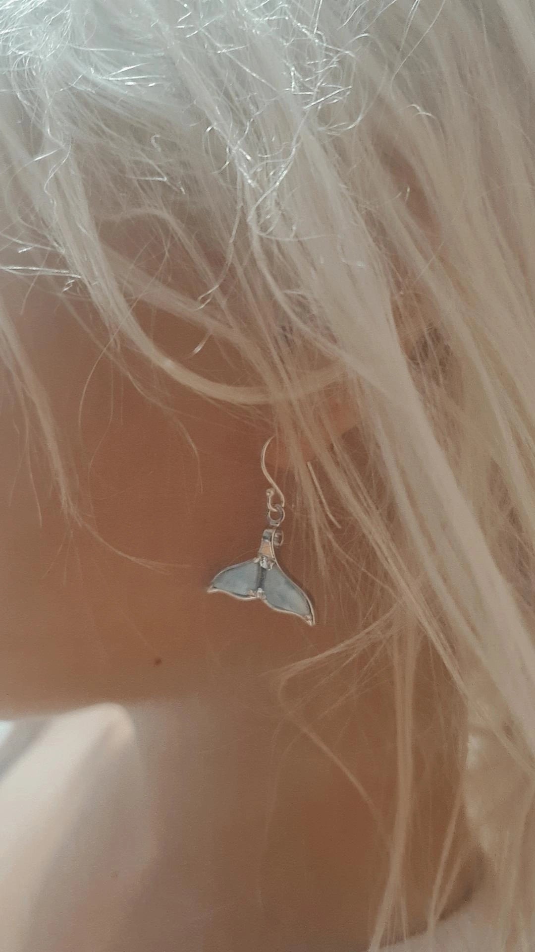 Ningaloo Blue Whale Tail Earrings