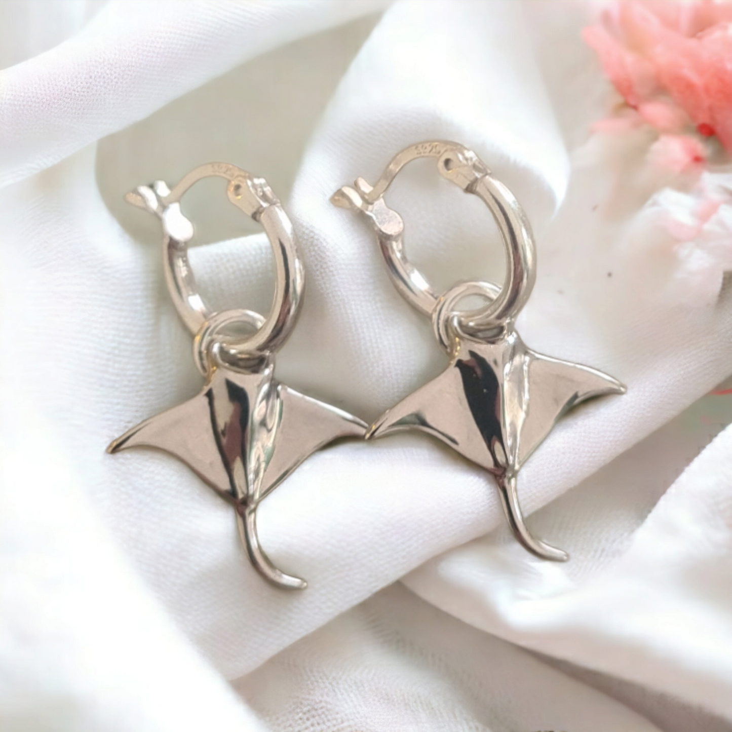 Ningaloo Mantaray Sterling Silver Earrings