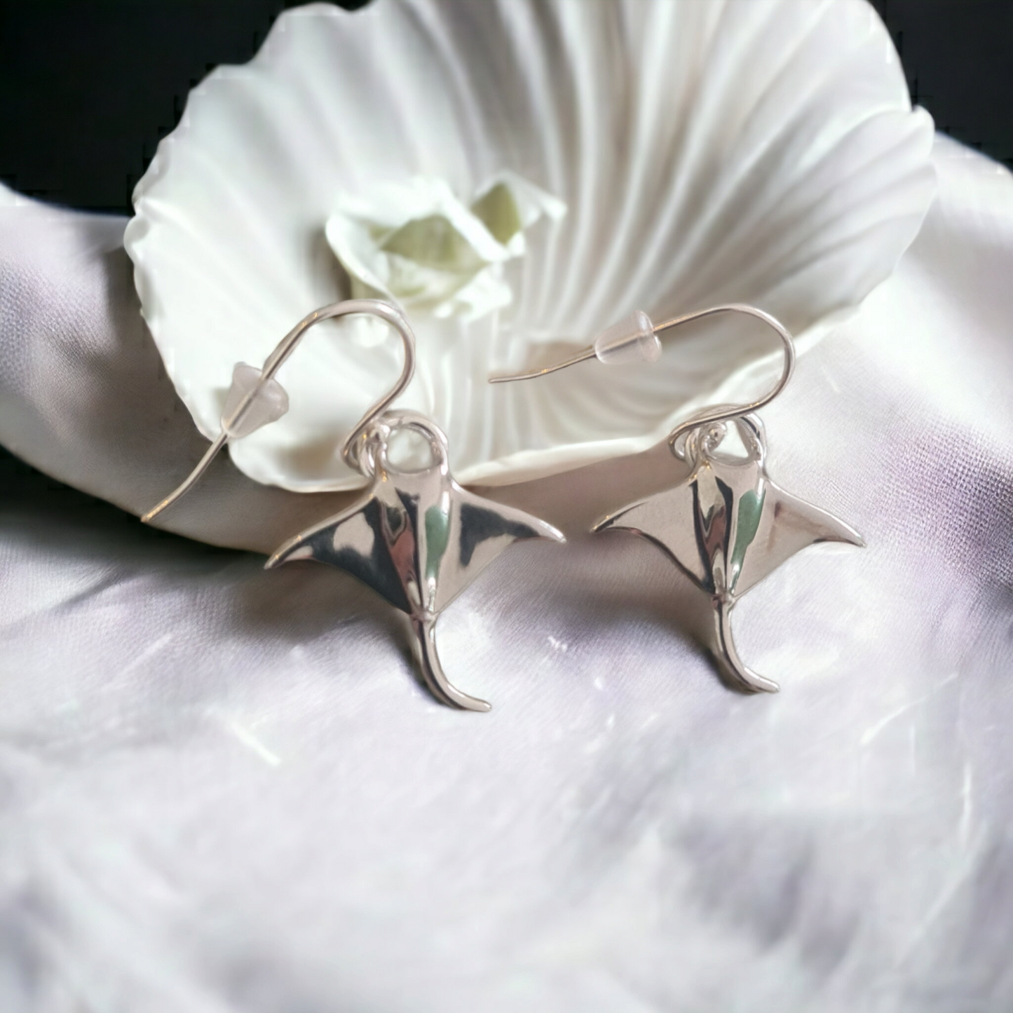 Ningaloo Mantaray Sterling Silver Earrings