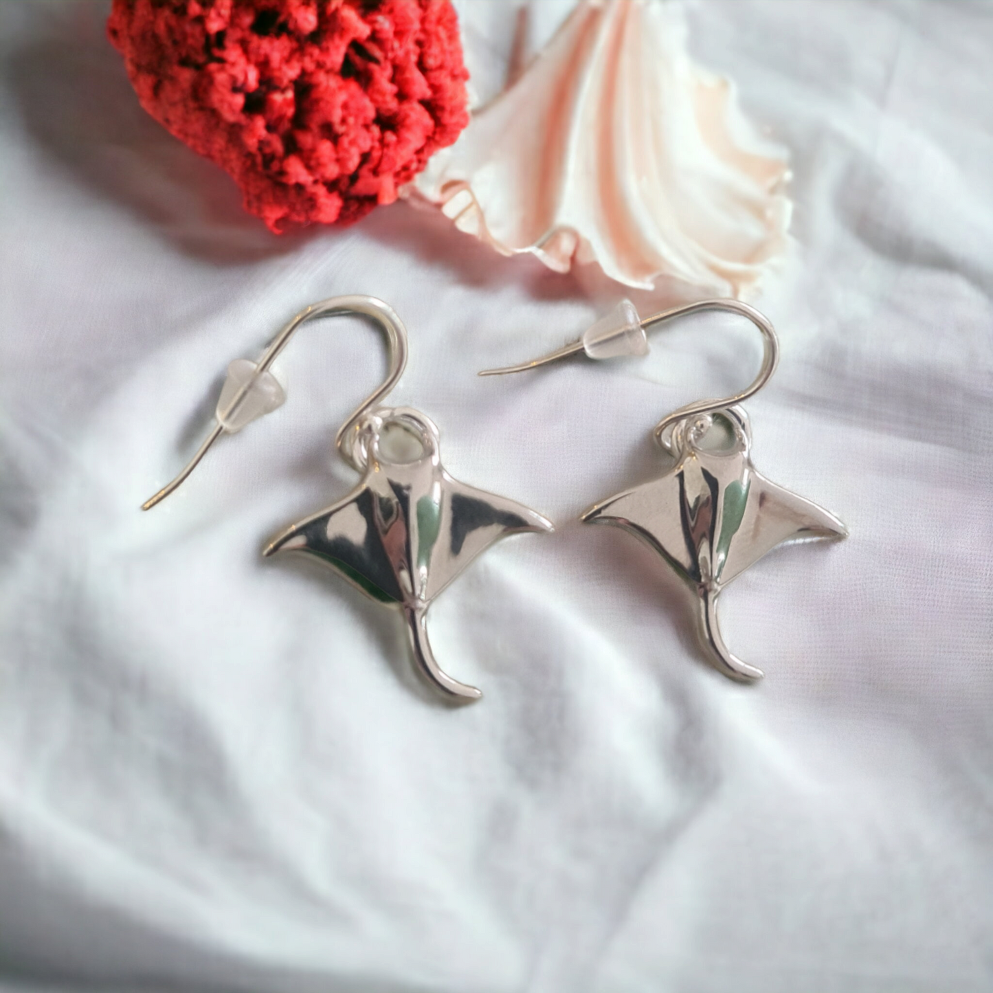 Ningaloo Mantaray Sterling Silver Earrings