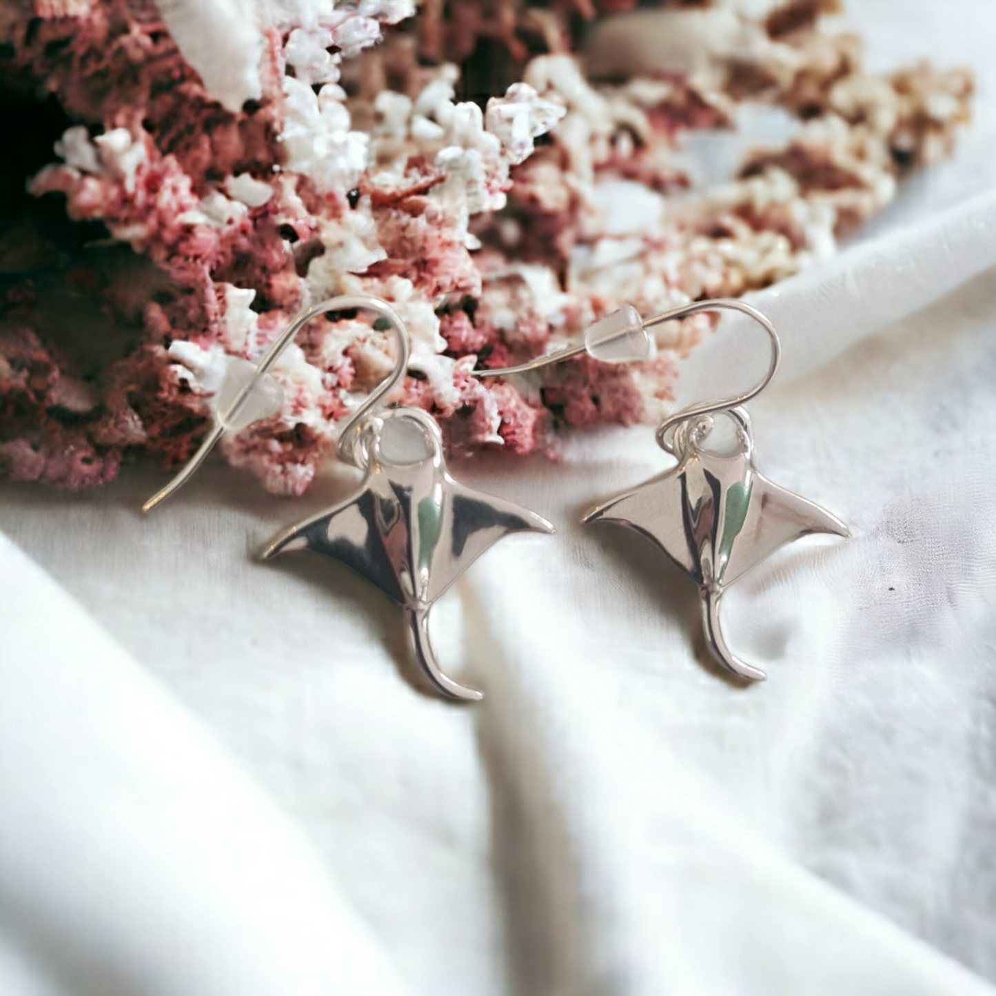 Ningaloo Mantaray Sterling Silver Earrings