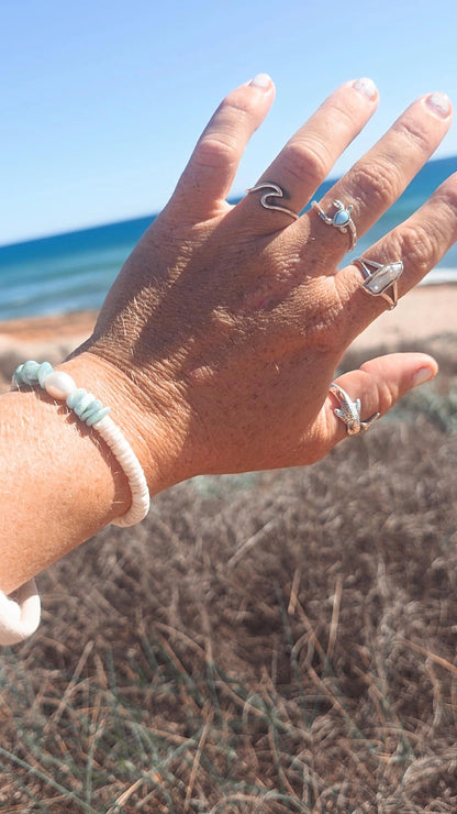 Dunes Turtle Larimar Ring