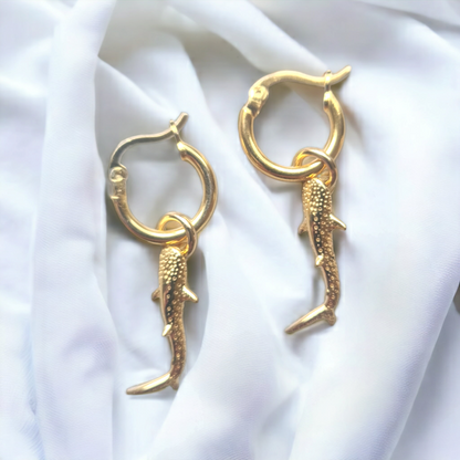 Ningaloo Whale Shark Gold Plated Earrings