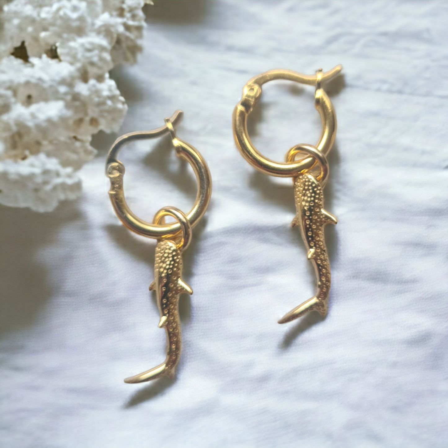 Ningaloo Whale Shark Gold Plated Earrings