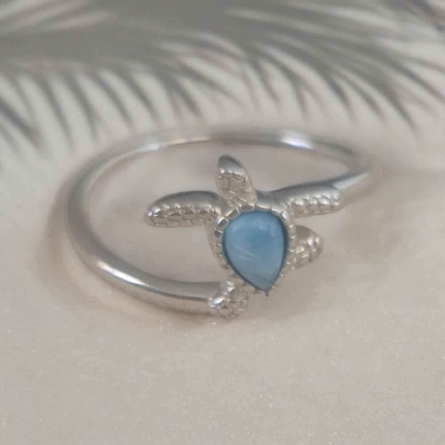 Dunes Turtle Larimar Ring